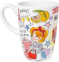 Blond Amsterdam xl beker aardewerk happy 10x14cm multi