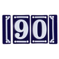Best for Boots huisnummer 90 - met sierrand - Oudhollands - emaille - blauw/wit