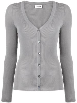 P.A.R.O.S.H. cardigan nervuré à col v - Gris
