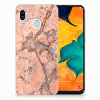 Samsung Galaxy A30 TPU Siliconen Hoesje Marmer Oranje