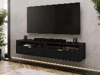 Tv-meubel KIRITSAS 2 deuren 175 cm zwart