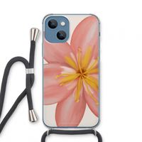 Pink Ellila Flower: iPhone 13 mini Transparant Hoesje met koord