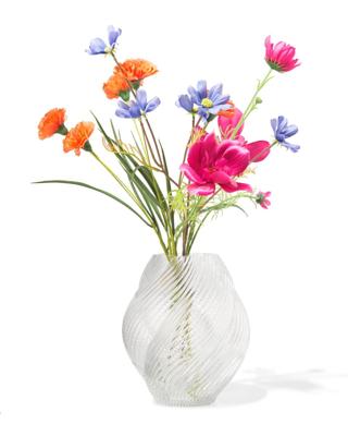 HEMA Vaas ⌀8x21cm Twist Retro Transparant (transparant)