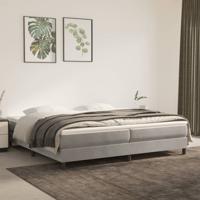Boxspring met matras fluweel lichtgrijs 200x200 cm