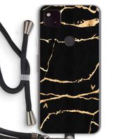 Gouden marmer: Pixel 4a 5G Transparant Hoesje met koord