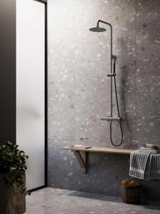 Regendouche set SaniClear Iron Pro | Opbouw | 20 cm | Thermostaatkraan | 2-weg | Rond | Verouderd ijzer - Gunmetal
