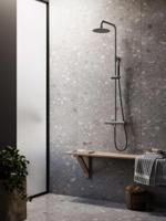 Regendouche set SaniClear Iron Pro | Opbouw | 20 cm | Thermostaatkraan | 2-weg | Rond | Verouderd ijzer - Gunmetal