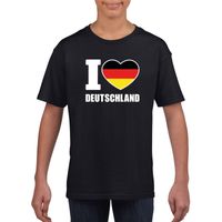 I love Deutschland/ Duitsland supporter shirt zwart jongens en meisjes XL (158-164)  -