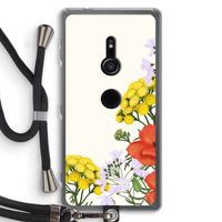 Wilde bloemen: Sony Xperia XZ2 Transparant Hoesje met koord
