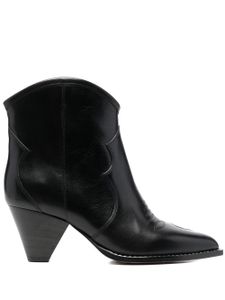 ISABEL MARANT bottes d'inspiration western en cuir 70 mm - Noir