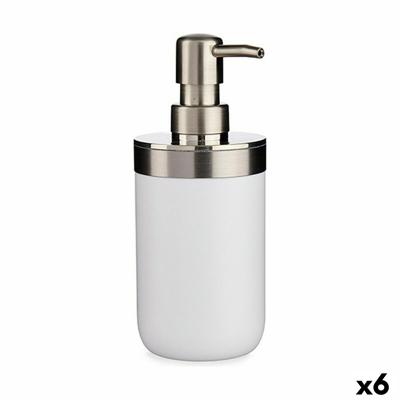 Zeepdispenser Zilverkleurig Wit Plastic 350 ml (6 Stuks)