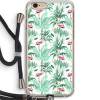 Flamingo bladeren: iPhone 6 PLUS / 6S PLUS Transparant Hoesje met koord