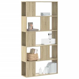 Boekenkast 5-laags 80,5x23,5x162,5 cm bewerkt hout sonoma eiken