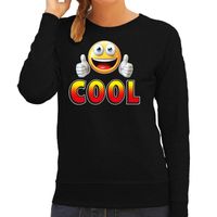 Funny emoticon sweater Cool zwart dames - thumbnail