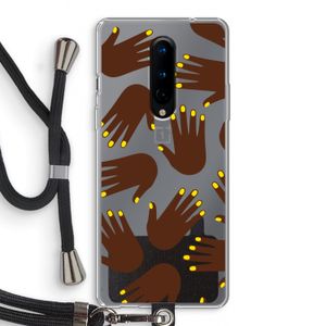 Hands dark: OnePlus 8 Transparant Hoesje met koord