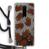 Hands dark: OnePlus 8 Transparant Hoesje met koord