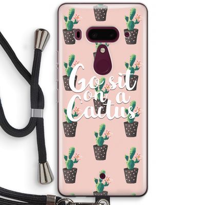 Cactus quote: HTC U12+ Transparant Hoesje met koord