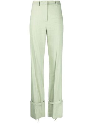 Patrizia Pepe pantalon en serge à détail de boucle - Vert