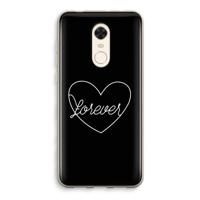 Forever heart black: Xiaomi Redmi 5 Transparant Hoesje