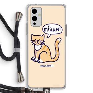 Miauw: OnePlus 9 Transparant Hoesje met koord