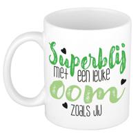 Cadeau koffie/thee mok voor oom - groen - super blij - keramiek - 300 ml