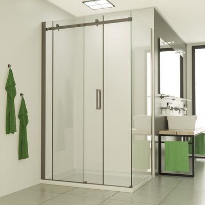 Douchecabine SaniClear Supreme | 120x90x200 cm | 1 Schuifdeur | Rvs look