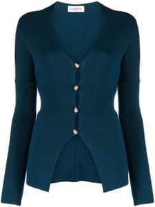 Lanvin cardigan en laine mérinos mélangée - Bleu