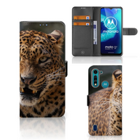 Motorola G8 Power Lite Telefoonhoesje met Pasjes Luipaard