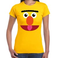 Verkleed / carnaval t-shirt geel cartoon knuffel pop voor dames - Verkleed / kostuum shirts - thumbnail