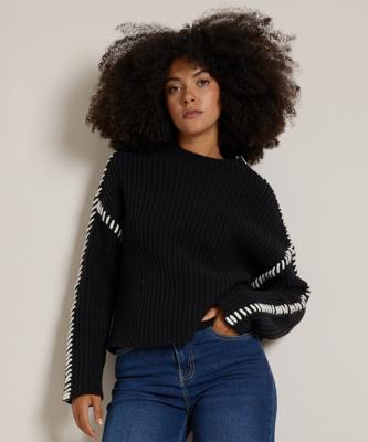 korte trui met fancy naad