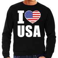 I love USA supporter sweater / trui zwart voor heren 2XL  -