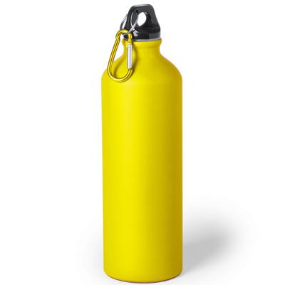 Drinkfles Thor - geel - aluminium - schroefdop - 800 ml - met karabijnhaak