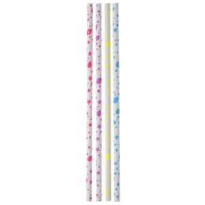 Drinkrietjes - papier - 40x - multicolor - 19,5 cm - rietjes