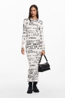 Midi-jurk met tekst - WHITE - XS