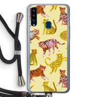 Cute Tigers and Leopards: Samsung Galaxy A20s Transparant Hoesje met koord