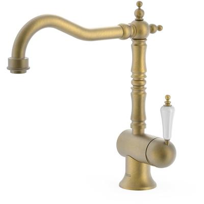 Keukenkraan Tres Clasic | Opbouw | 360° Draaibaar | Mengkraan | 1-hendel | Vintage | Messing mat