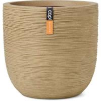 Bolvormige bloempot - CAPI EUROPE - Rib NL - 35 x 34 cm - Beige