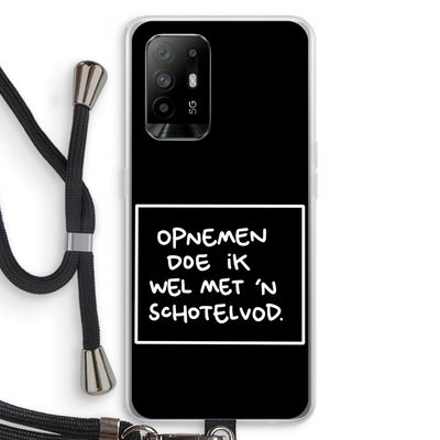 Schotelvod: Oppo A94 5G Transparant Hoesje met koord