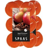 24x Maxi geurtheelichtjes Apple Cinnamon/oranje 10 branduren