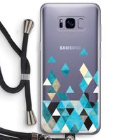 Gekleurde driehoekjes blauw: Samsung Galaxy S8 Plus Transparant Hoesje met koord