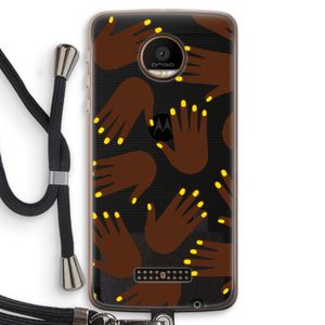 Hands dark: Motorola Moto Z Force Transparant Hoesje met koord