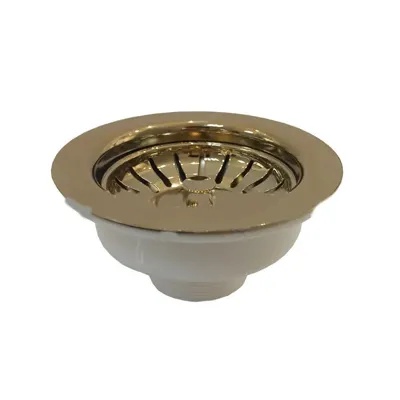 Keukenafvoerplug - 3,5 Inch | Antiek Messing | Gepolijste Afwerking | Koper