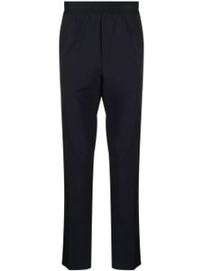 MSGM pantalon droit à taille à logo - Bleu