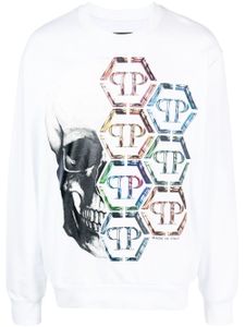 Philipp Plein sweat en coton à imprimé graphique - Blanc