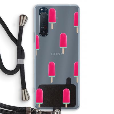 Waterijsje: Sony Xperia 5 II Transparant Hoesje met koord