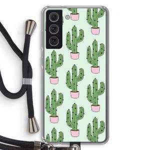 Cactus Lover: Samsung Galaxy S21 FE Transparant Hoesje met koord
