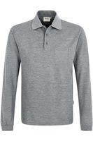 HAKRO 809 Comfort Fit Poloshirt lange mouw grijs, Melange