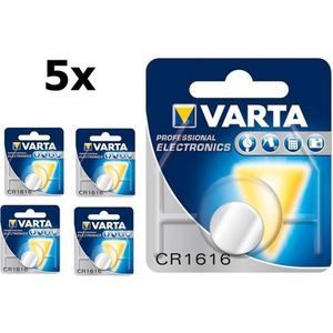 5 Stuks - Varta CR1616 55mAh 3V Lithium knoopcel Professional Electronics
