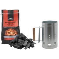 Fancy Flames BBQ aanmaakset - houtskool - 3 kilo - met snelstarter - staal/hout