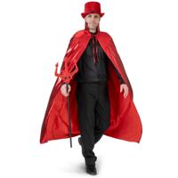 Halloween Duivel/vampier verkleed cape met opstaande kraag - voor volwassenen - rood - polyester